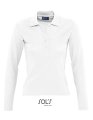 Dames Polo Lange Mouw Podium Sols 11317 Wit